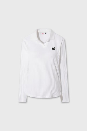 [Exclusive] Women Ribbed Peach Warm Polo_IVORY-a