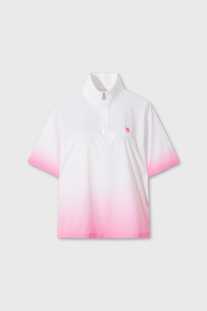 Women Gradation Woven Half-Zip Pullover