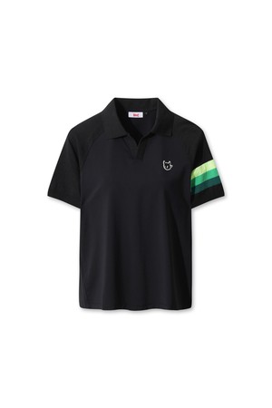 Women Knit Sleeve Hybrid Polo