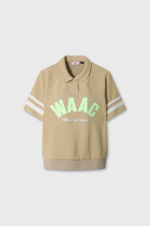 Women Logo Loose Fit Polo Sweatshirt_BEIGE-a