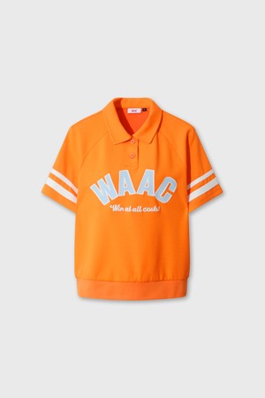 Women Logo Loose Fit Polo Sweatshirt_ORANGE-a