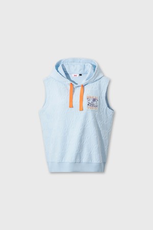 Women Logo Jacquard Hooded Vest (Set-up)_BLUE-a