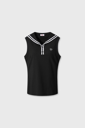 Women Sailor Collar Cool Ribbed Sleeveless_BLACK-a