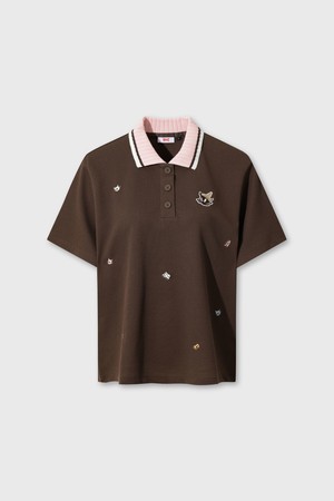 Women Knit Collar Loose-Fit Polo