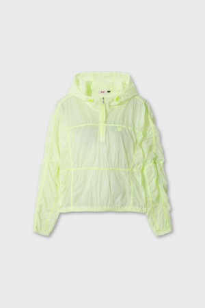 Women Shirring hoodie Anorak_WHITE-a