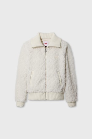 Women Pluffy Logo Jacquard jacket_IVORY-a