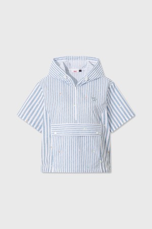 Seersucker hoodie vest