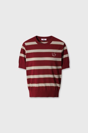 Women Multi Stripe Sweater_WINE-a