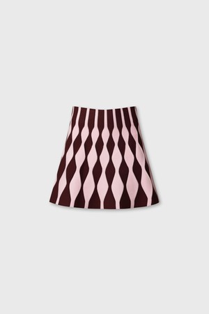 Women Argyle Knit Skirt (Set-up)_WINE-a