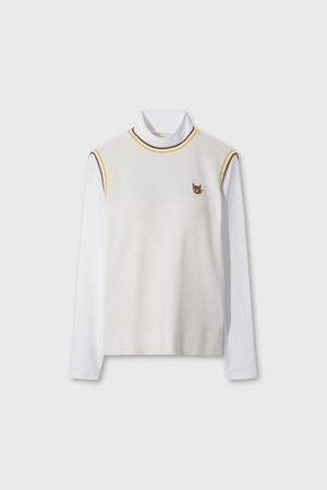 Women Faux Layered Knit Vest