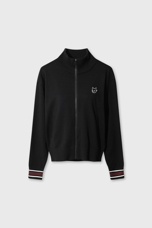 Women Knit Full-Zip Jacket (Set-up)_BLACK-a