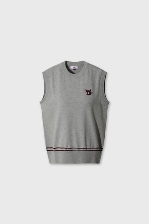 Women WTO Crewneck Knit Vest_GREY-a