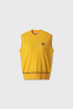 Women WTO Crewneck Knit Vest_YELLOW-a