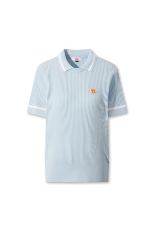 WAACKY Ribbed Knit Polo_BLUE-a