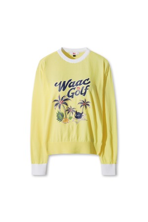 [Exclusive] Women Palm Tree Crewneck Sweater_YELLOW-a