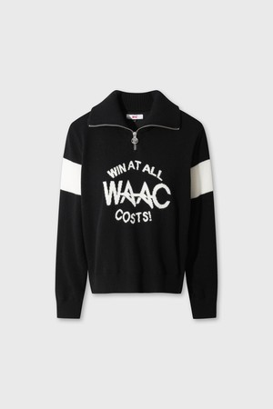 Women Wool Windproof Quarter-Zip Sweater