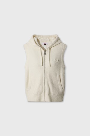 Women Pluffy Hooded Knit Vest (Set-up)