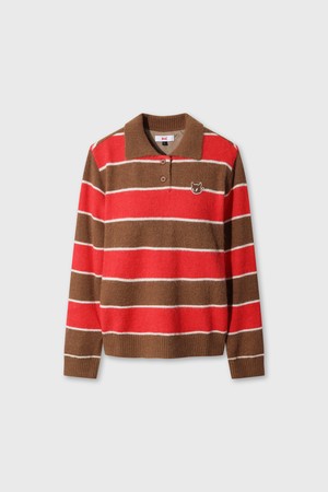 Women Multi Stripe Knit Polo