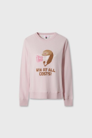 Women Cashmere Blended Windproof Sweater_PINK-a