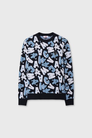 Women Logo Jacquard Sweater_NAVY-a