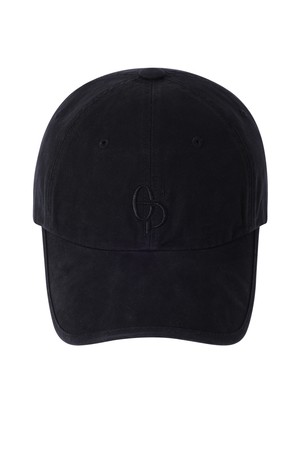 심볼 로고 스톤 워시드 볼캡 블랙