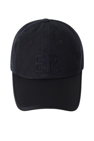EP 아플리케 컬러 블록 볼캡 블랙