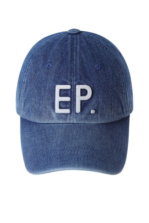 EP 아플리케 데님 워시드 볼캡 미디엄 인디고