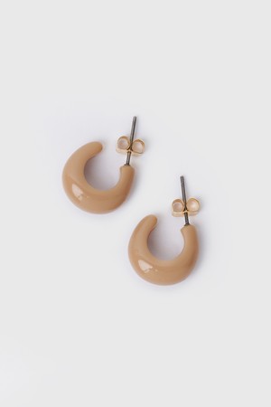 Curve point ring earring - 3color