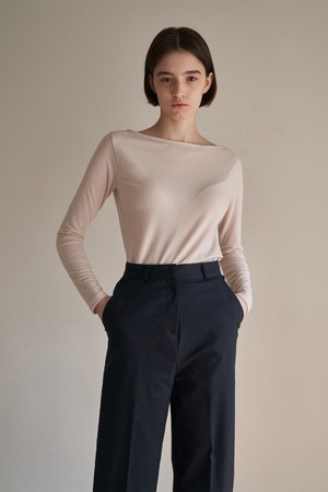 Daily boat neck tee - beige