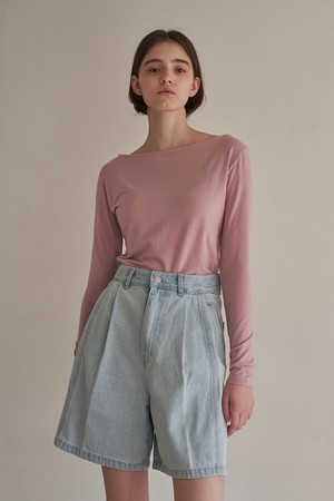 Daily boat neck tee - soft pink