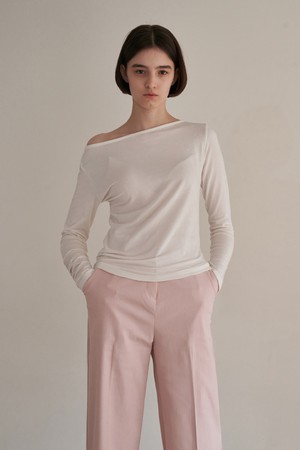 Daily boat neck tee - ivory