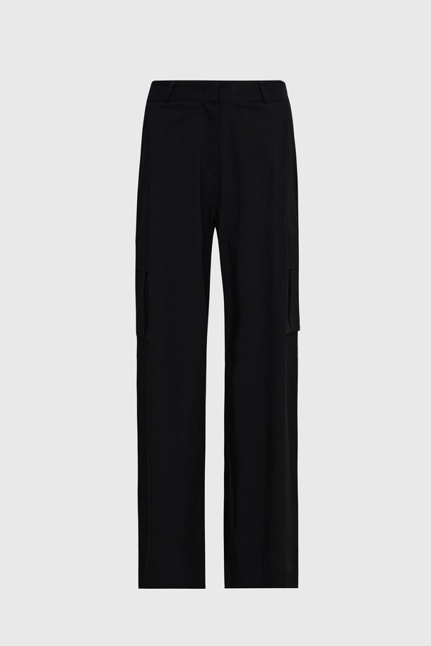 ADAUL - 스커트/팬츠 - Nylon cargo wide pants - black