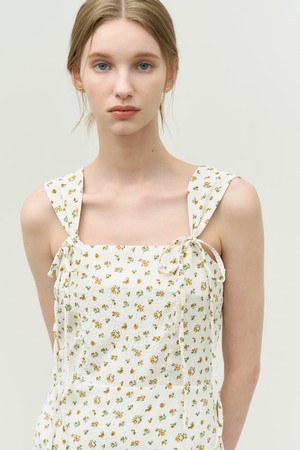 Seed flower pattern mini dress - ivory