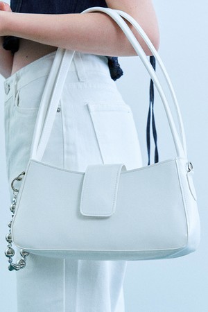 Welly round square shoulder bag - ivory