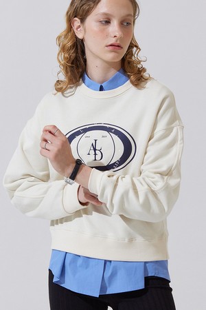 ALD space logo embroidery sweat shirts - creambeige