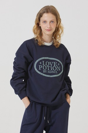 LOVE POTION loose fit sweat shirts - navy