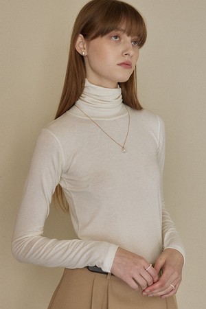 Slim basic pola t shirts - ivory