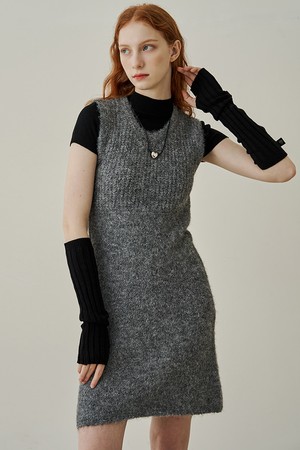 Kumi sleeveless knit mini dress - grey