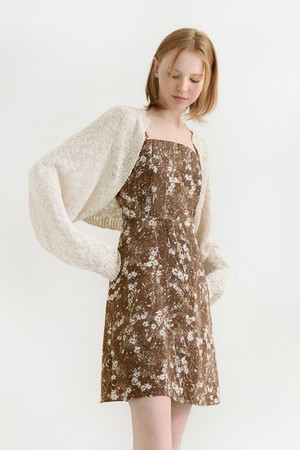 Loose fit silver AD logo bolero - beige