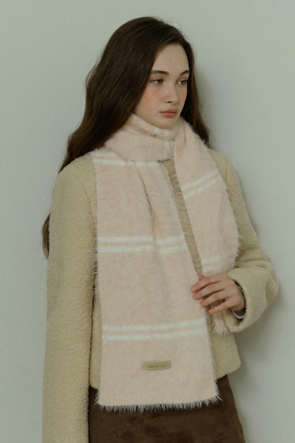 ADAUL - 스카프/머플러 - Anka stripe leather label long muffler - 5color