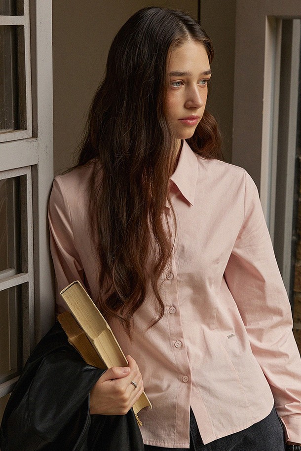 ADAUL - 셔츠 - Slim fit semi crop shirts - pink