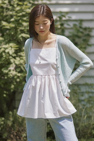 Cool basic summer knit cardigan - Mintblue