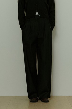 Sensuous martin double pintuck slacks - black