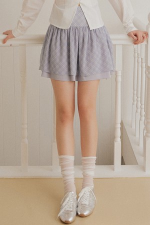 Balloon flare mini skirt - blue