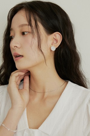 Moist rose stone earring - 3color