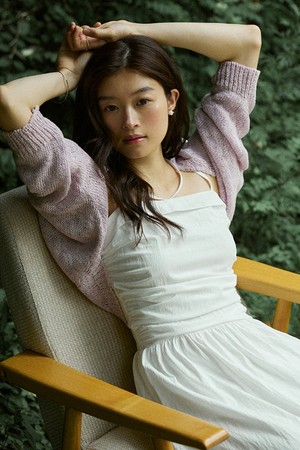 Loose fit silver AD logo bolero - palepink
