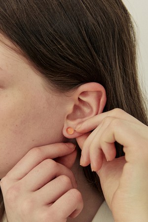 Mini ball color earring - 4color