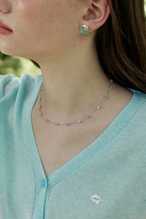 Color mini stone necklace - 2color