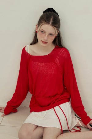 Loose fit long sleeve summer knit - mint