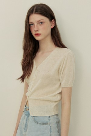 Summer light v neck half sleeve cardigan - 6color